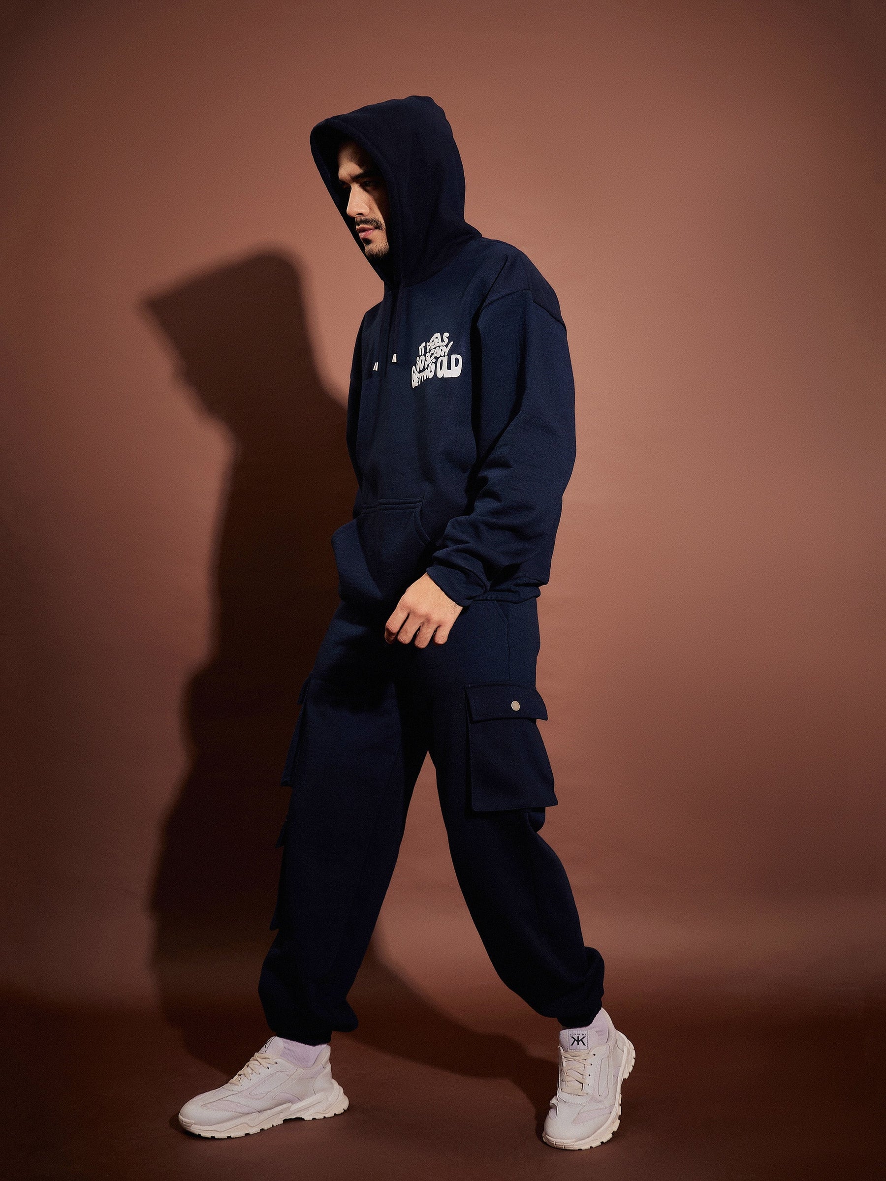 Navy GETTING OLD Oversized Hoodie With Joggers-MASCLN SASSAFRAS