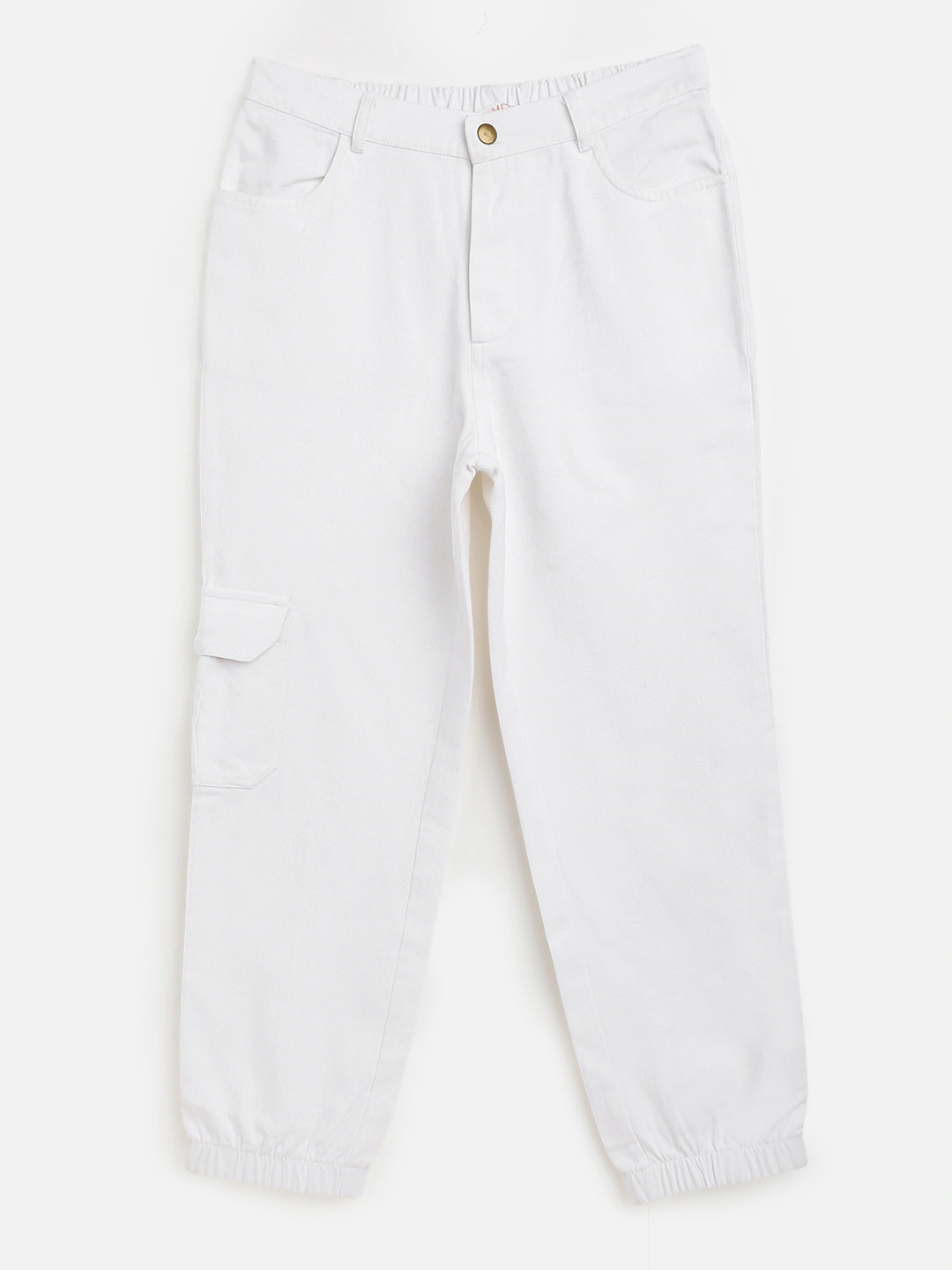 White twill store joggers
