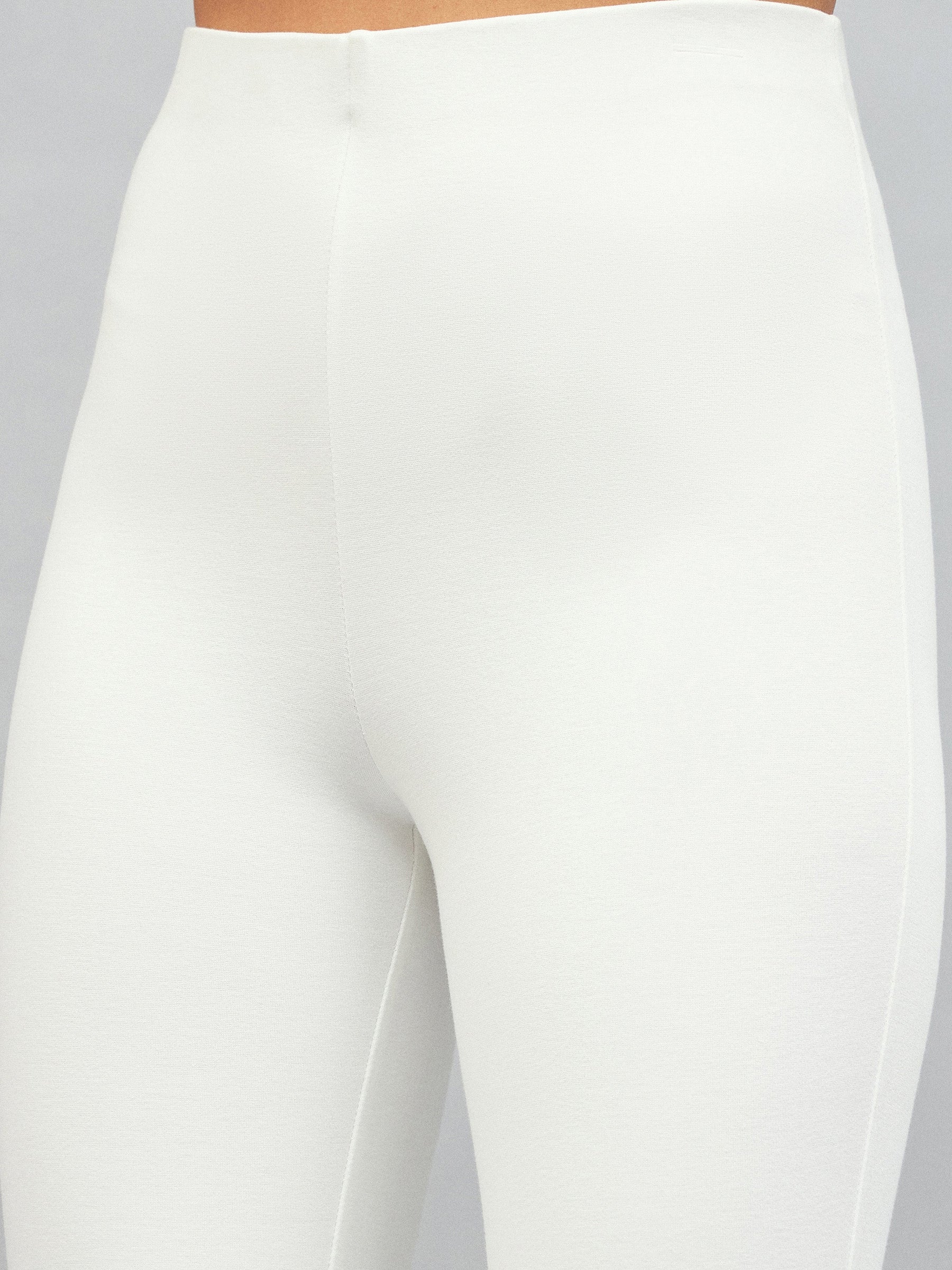 White Bell Bottom 4-Way Stretch Pants-SASSAFRAS