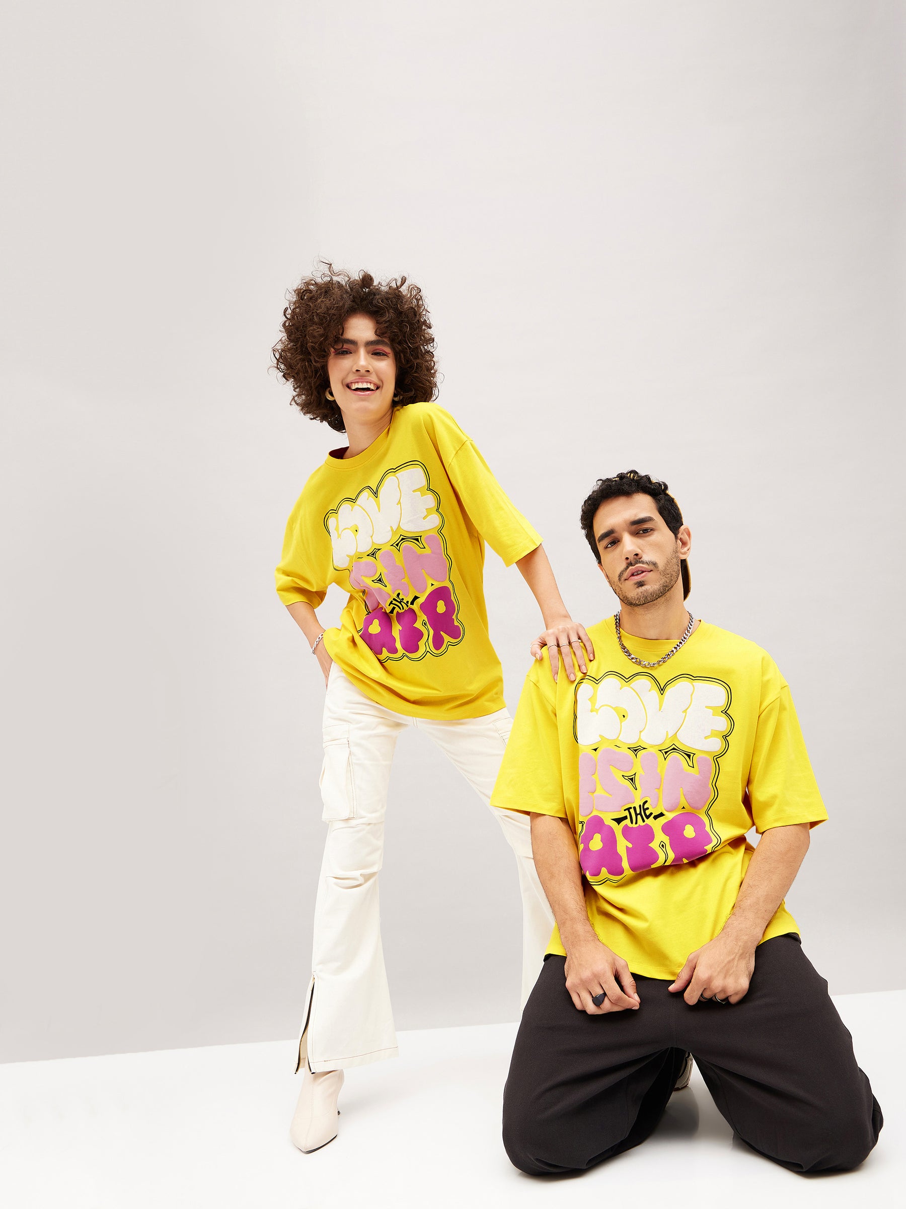 Unisex Yellow LOVE AIR Oversized T-Shirt