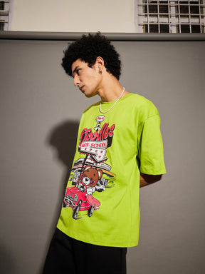 Unisex Green DOODLES Oversized T-Shirt