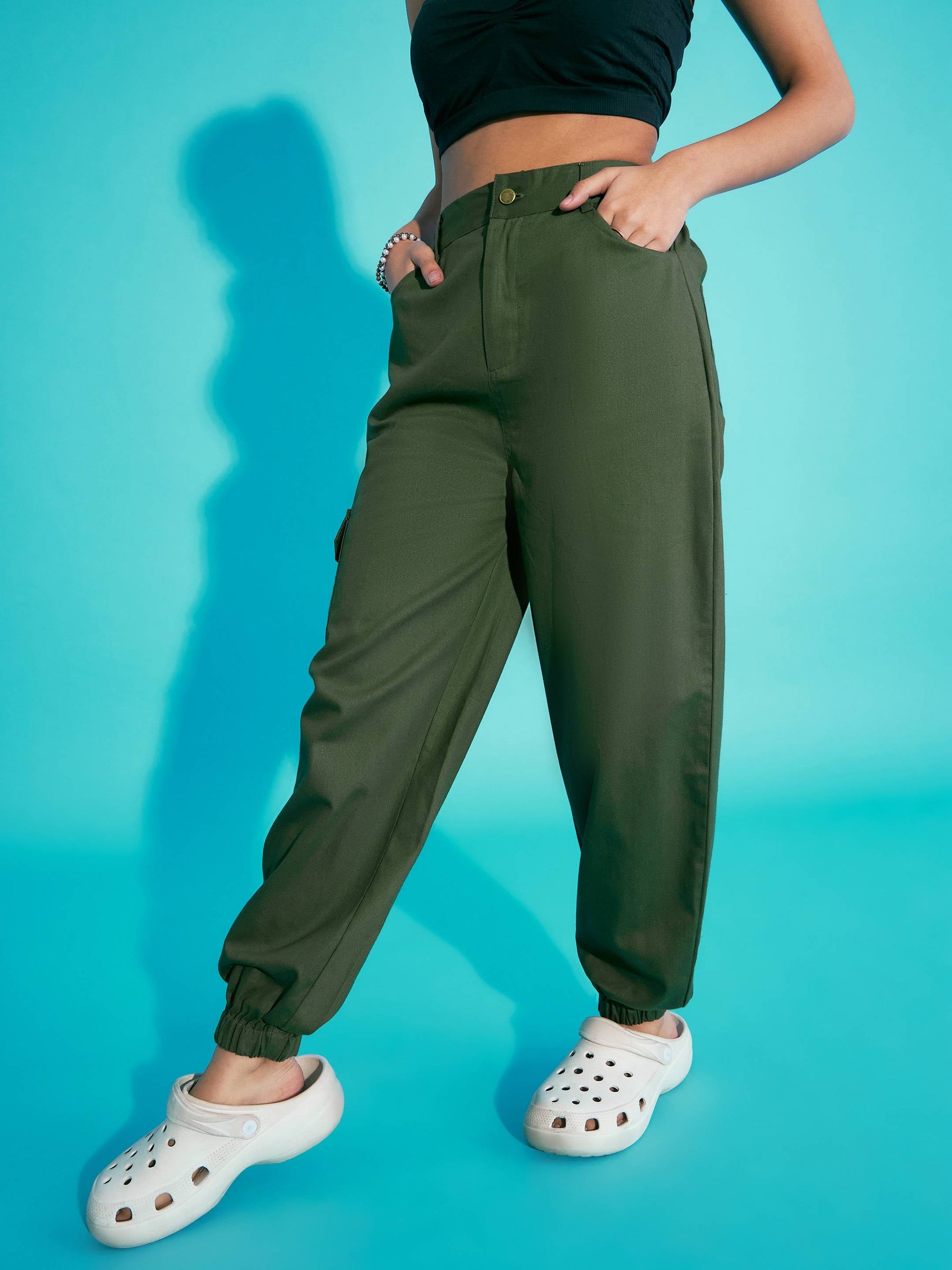 Olive Twill Joggers-Noh.Voh