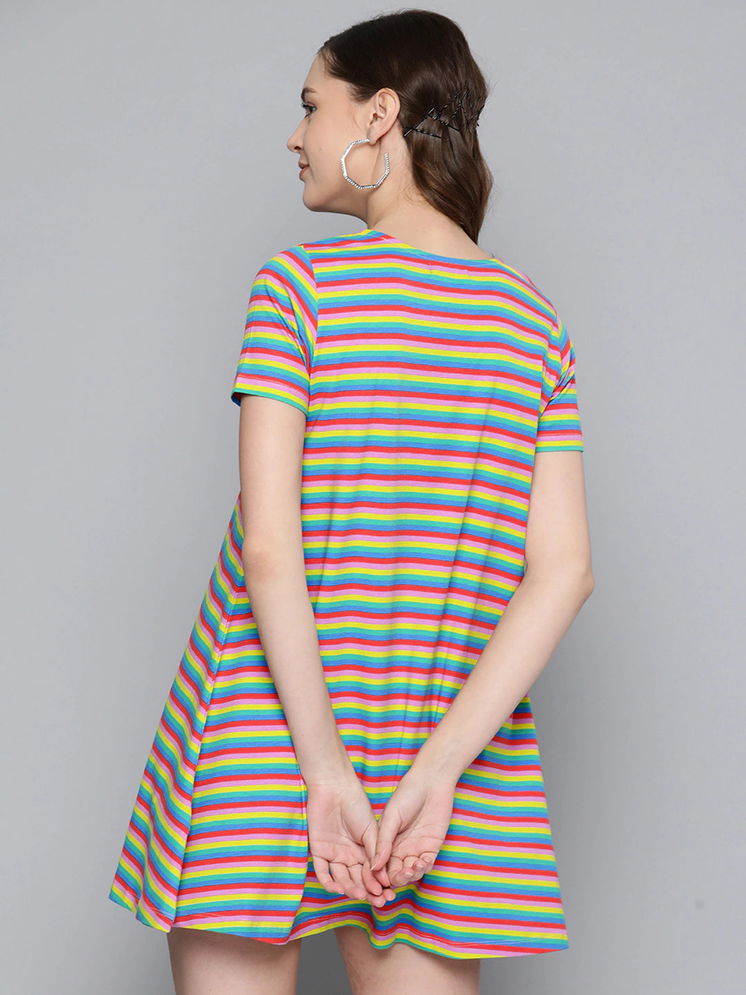 Rainbow Stripes Tent Dress