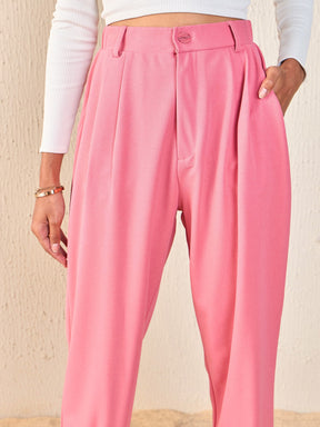 Pink Tapered Pants -SASSAFRAS