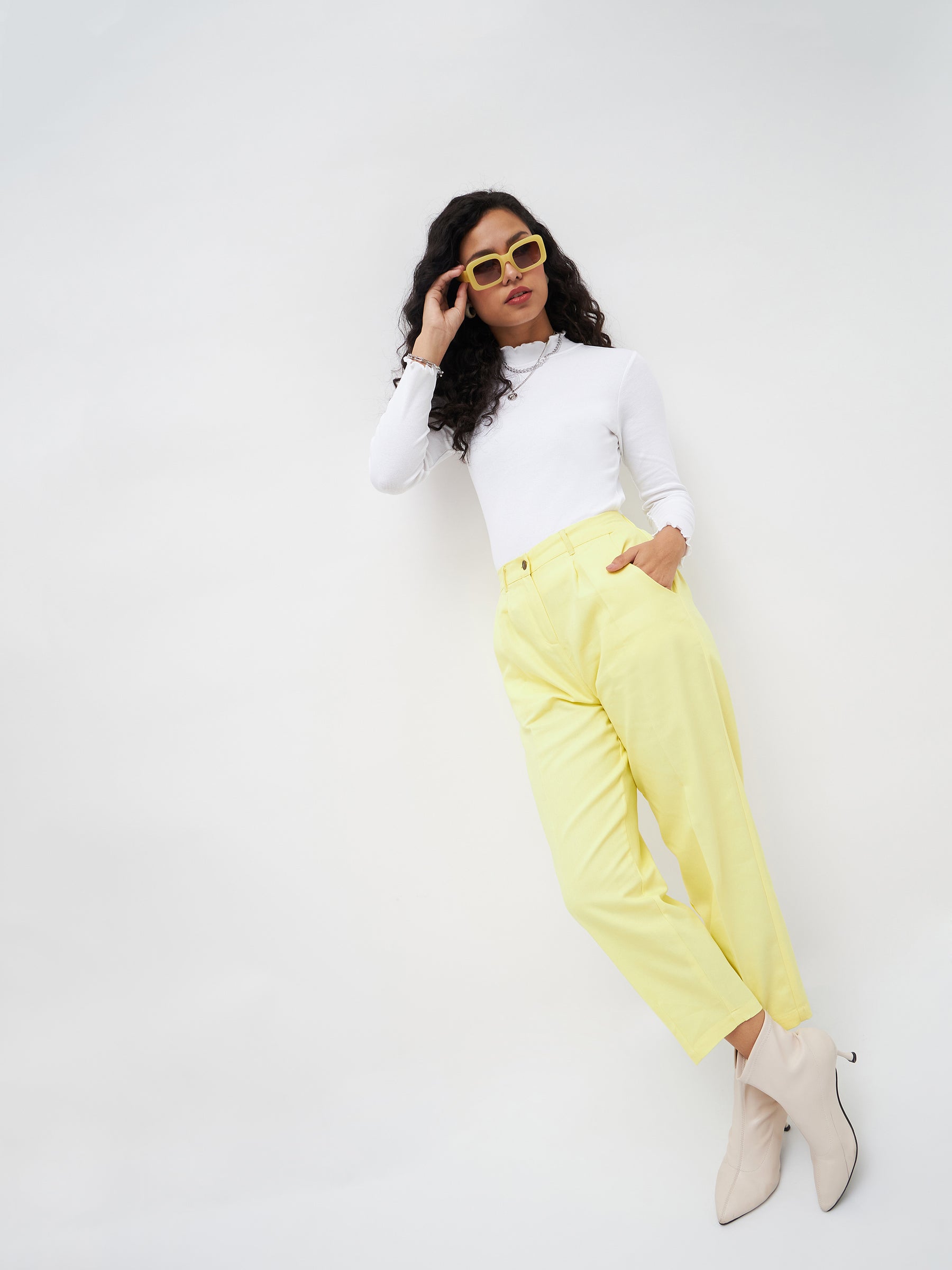 Yellow Tapered Pants