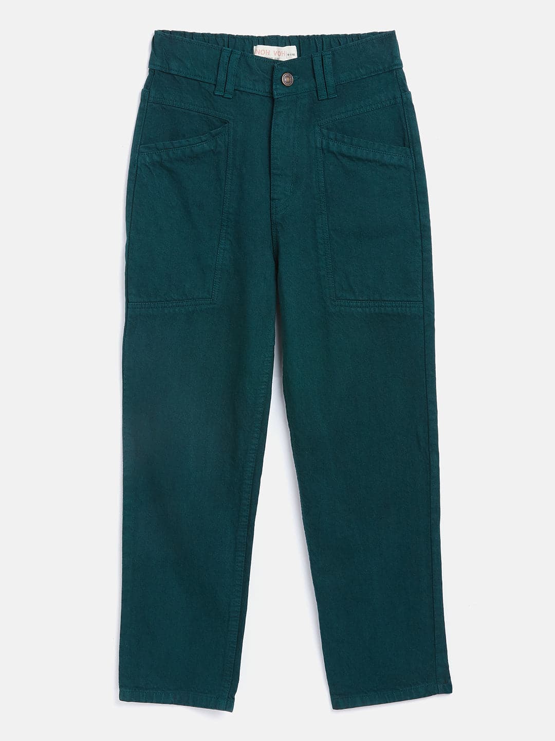 Girls Green Front Pocket Straight Jeans-Girls Jeans-SASSAFRAS