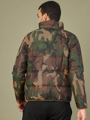 Men Camouflage Full Sleve Puffer Jacket