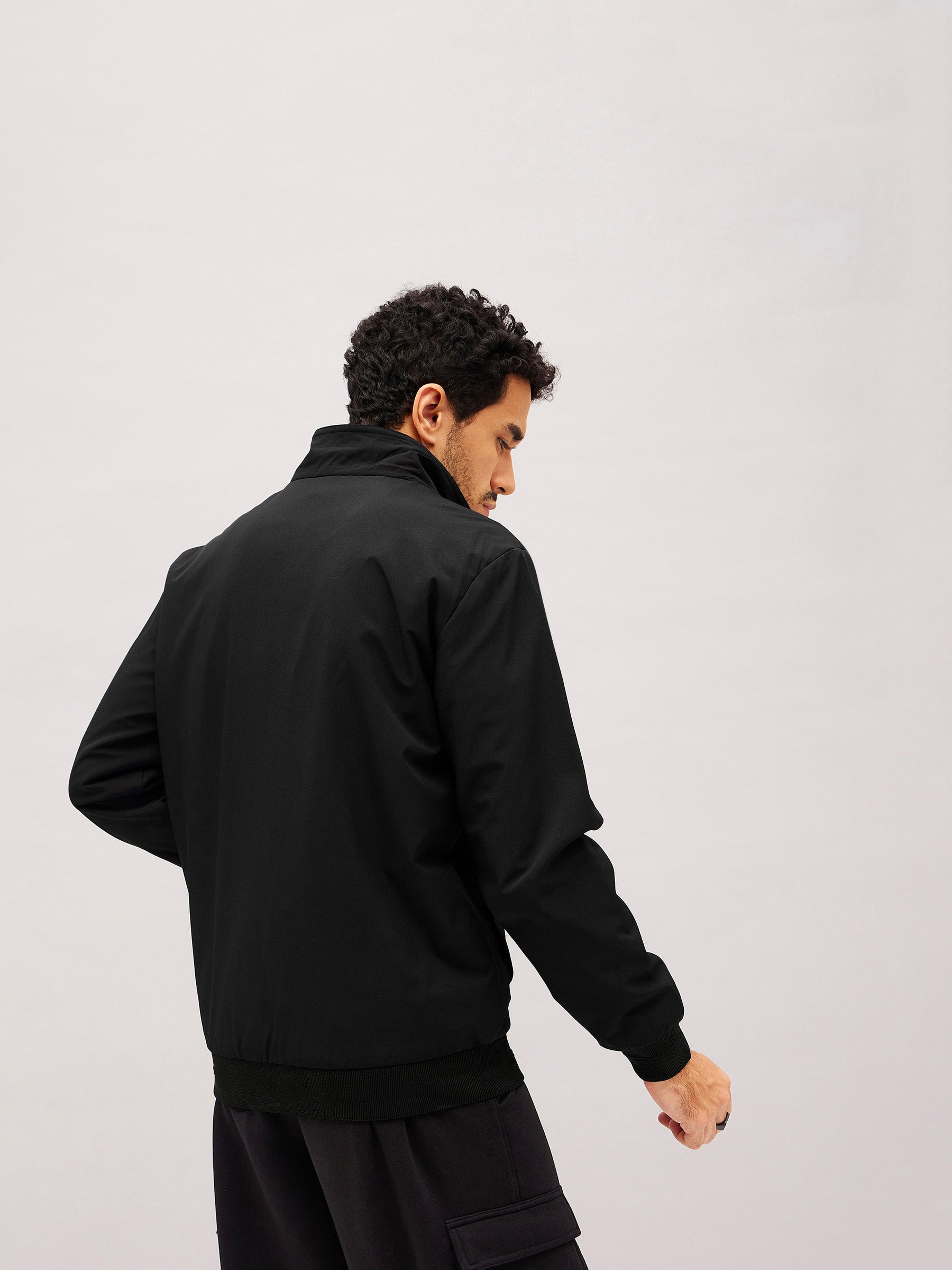 Black Full Sleeve Front Pocket Jacket-MASCLN SASSAFRAS