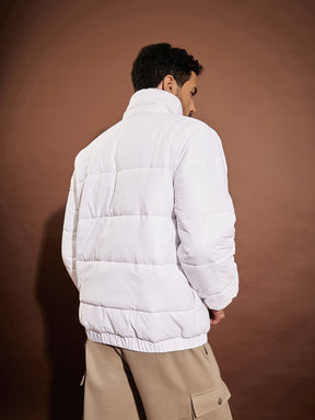 White Front Pocket Puffer jacket-MASCLN SASSAFRAS