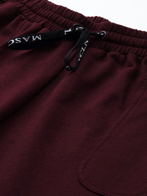 Men's Maroon Slim Fit Pocket Detail Track Pants