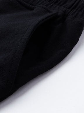 Men's Black Relax Fit Stitch Detail Joggers