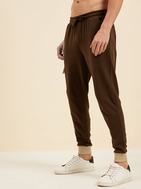 Men Brown Terry Side Pocket Joggers