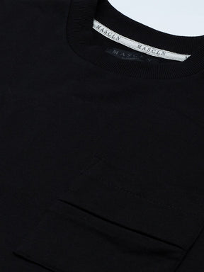 Men's Black Slim Fit Piping Detail Sweatshirt