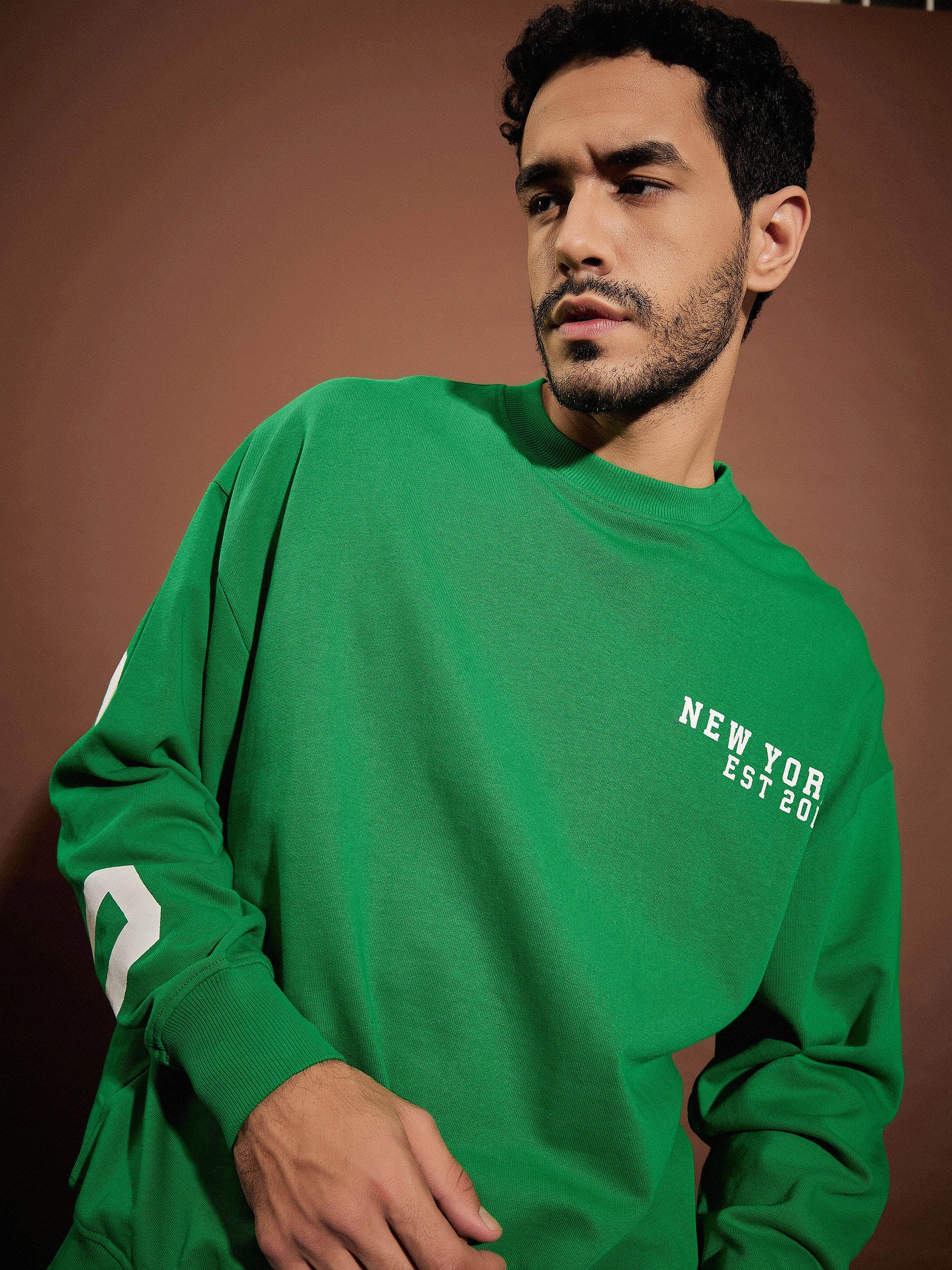 Green CHICAGO Oversized Sweatshirt -MASCLN SASSAFRAS