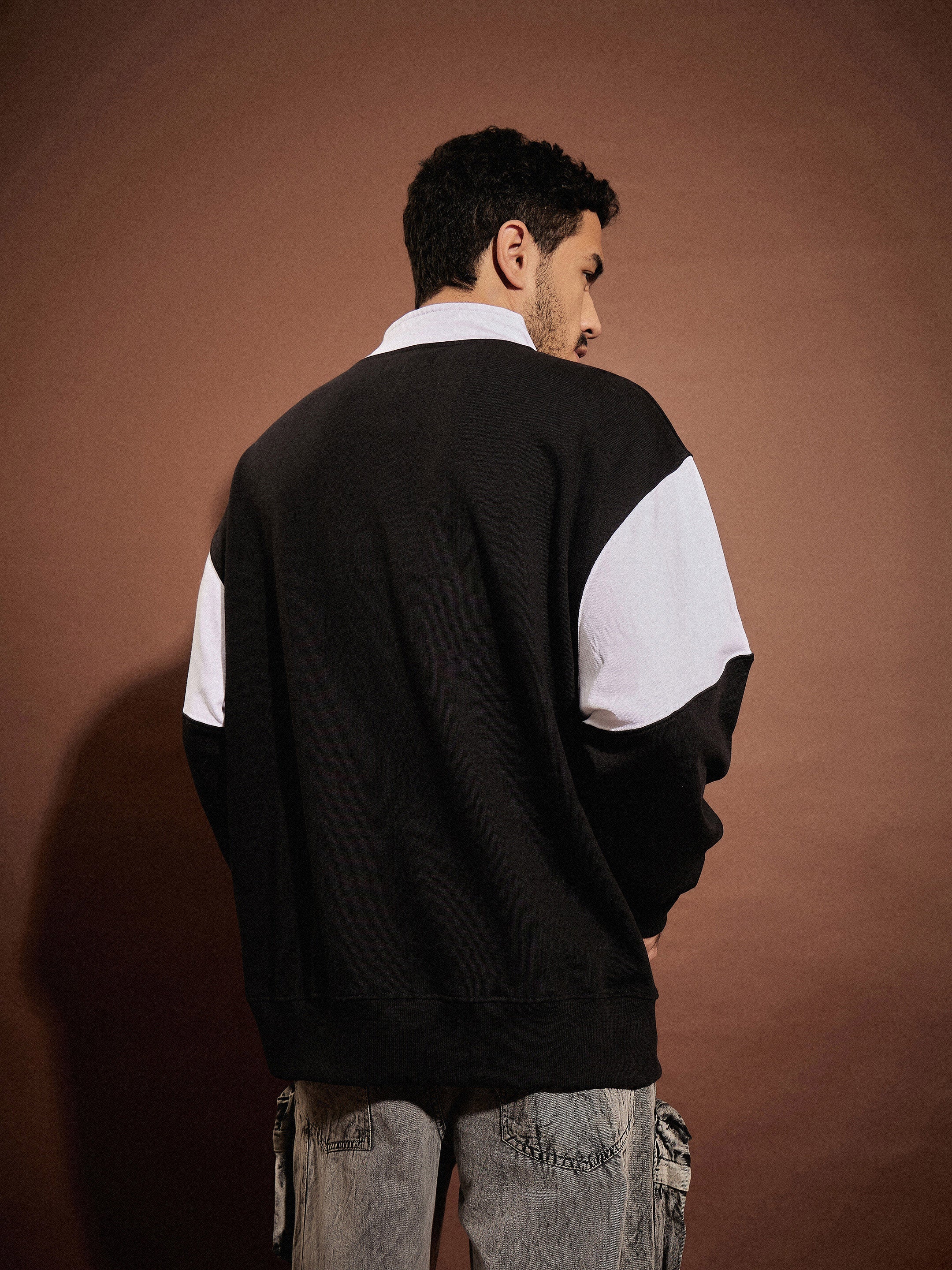 White & Black SALT LAKE Front Button Sweatshirt-MASCLN SASSAFRAS