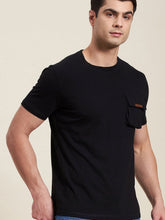 Men Black Box Pocket Regular T-Shirt-Men's T-Shirt-SASSAFRAS