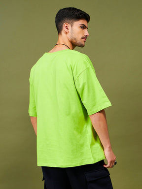Unisex Green Floral Oversized T-Shirt-MASCLN SASSAFRAS