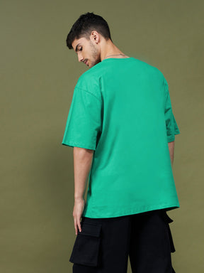 Unisex Green DESIRE Oversized T-Shirt-MASCLN SASSAFRAS