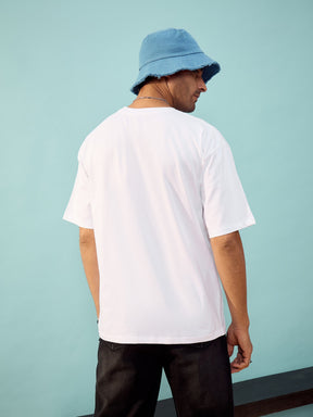 Unisex White HOOLIGAN Oversize T-Shirt-MASCLN SASSAFRAS