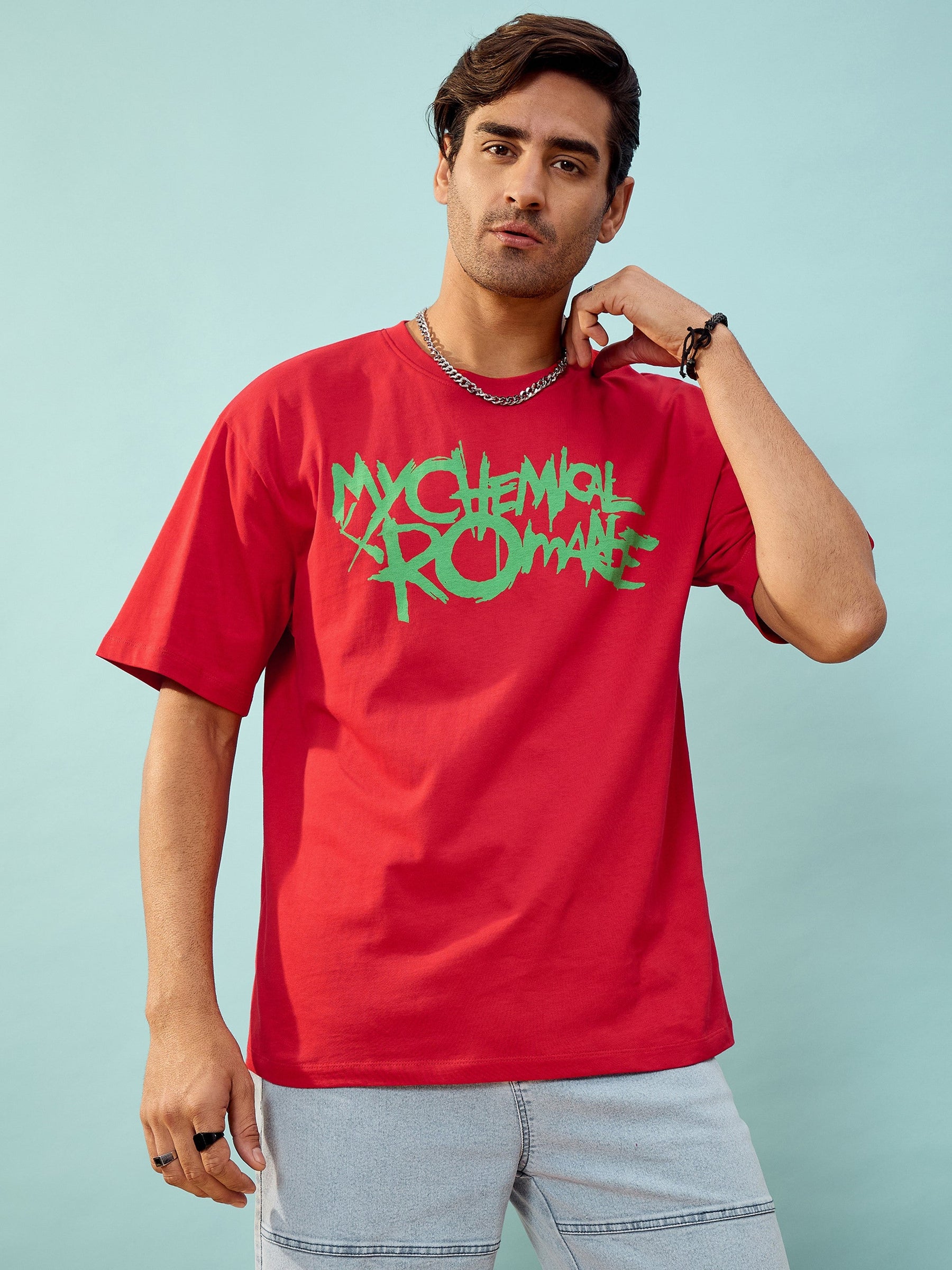 Unisex Red CHEMICAL ROMANCE Oversize T-Shirt-MASCLN SASSAFRAS