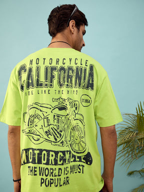 Unisex Green CALIFORNIA Oversize T-Shirt-MASCLN SASSAFRAS