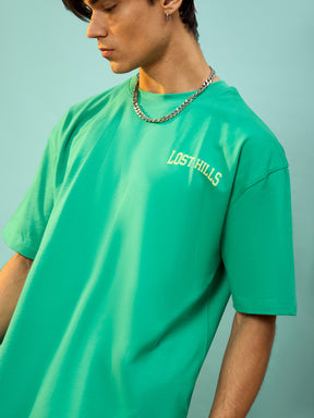 Unisex Green LOST HILLS Oversize T-Shirt-MASCLN SASSAFRAS