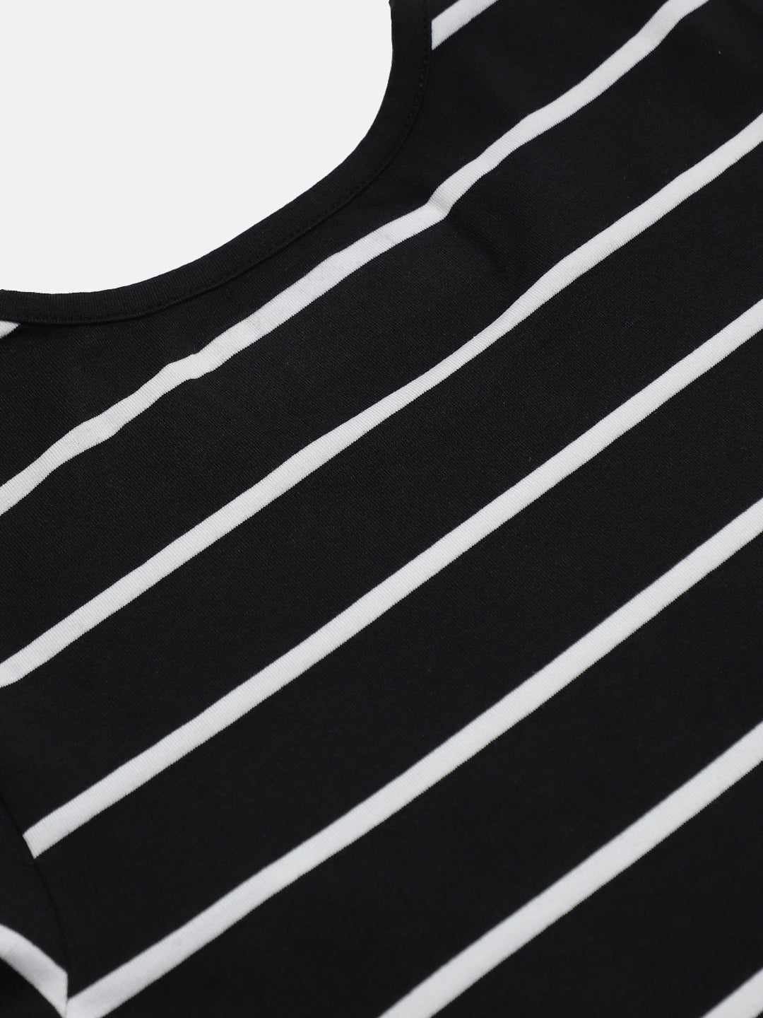 Girls Black Stripes Midi Skater Dress