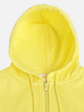 Girls Yellow Front Zipper Bomber Jacket