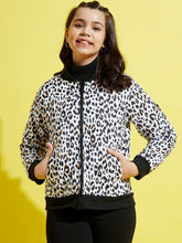 White Leopard Quilted Bomber Jacket-Noh.Voh