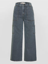 Grey Acid Wash Patch Pocket Straight Jeans-Noh.Voh