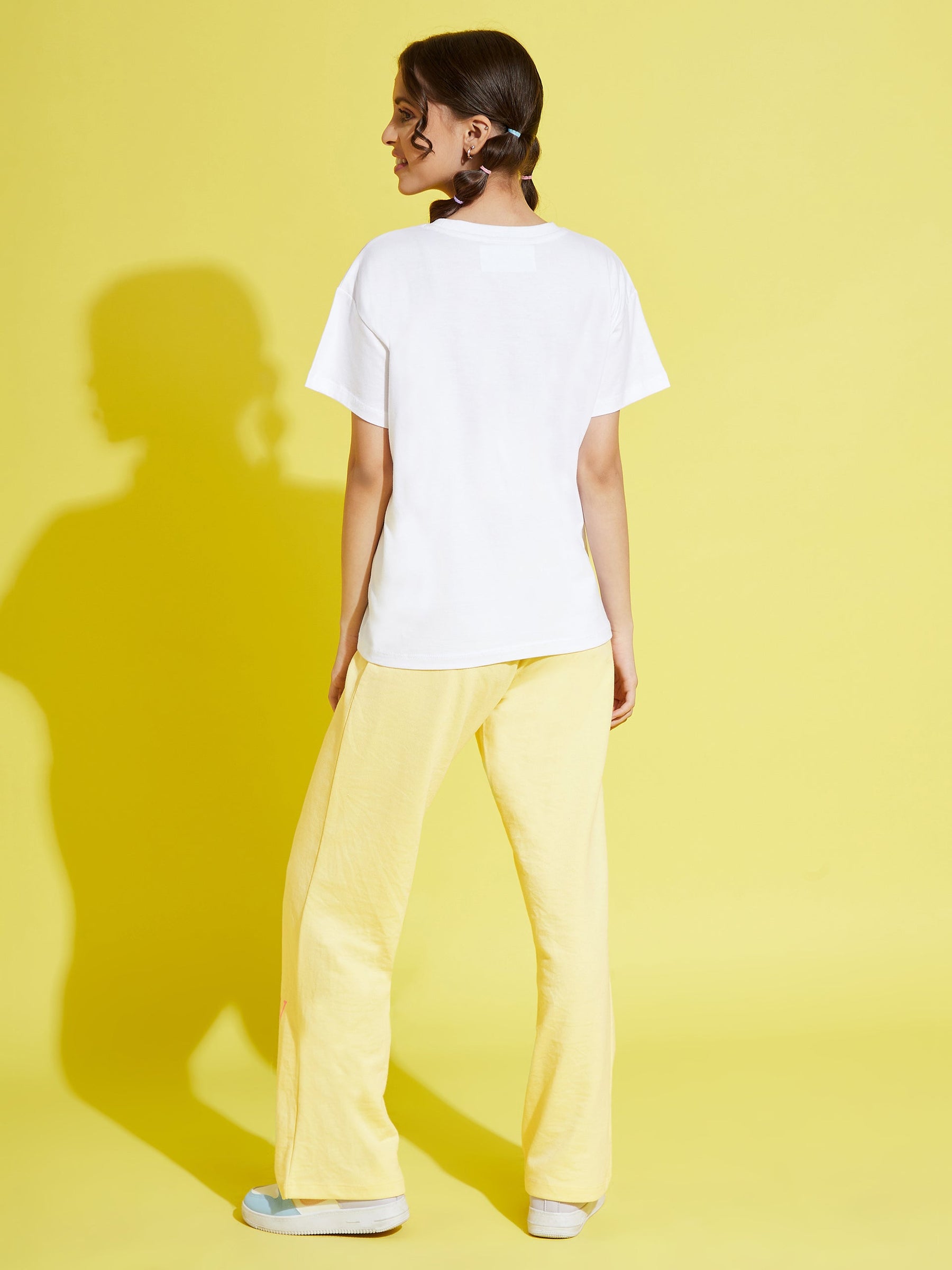 Girls Yellow Terry Enjoy-The-Now Pants