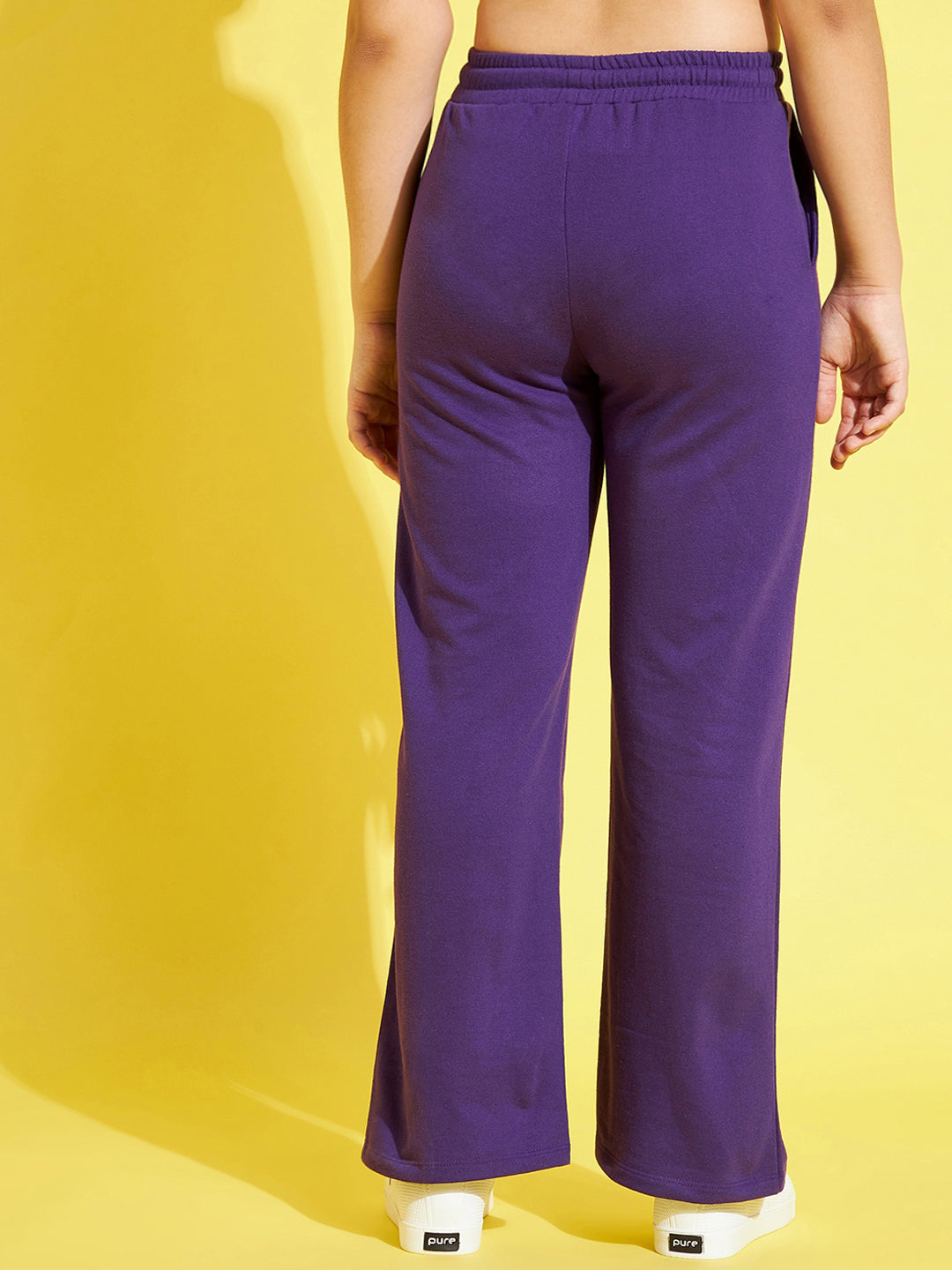 Girls Purple Terry LONDON Print Track Pants