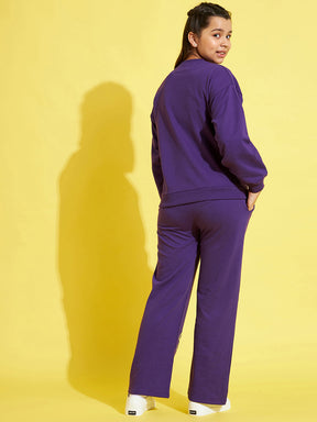 Girls Purple Sweet & Sassy Sweatshirt With Track Pants