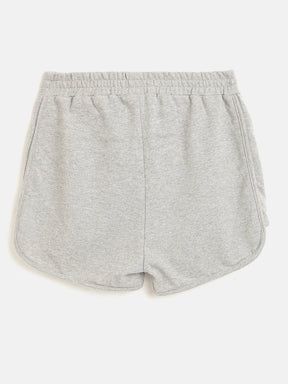 Girls Grey Terry Solid Shorts