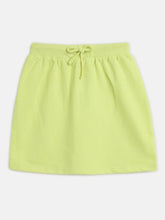 Girls Neon Green Terry Mini Skirt-Girls Skirts-SASSAFRAS