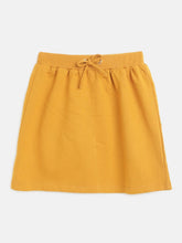 Girls Mustard Terry Mini Skirt-Girls Skirts-SASSAFRAS
