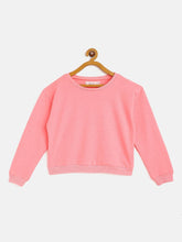 Girls Neon Pink Terry Sweatshirt-Girls Sweatshirts-SASSAFRAS
