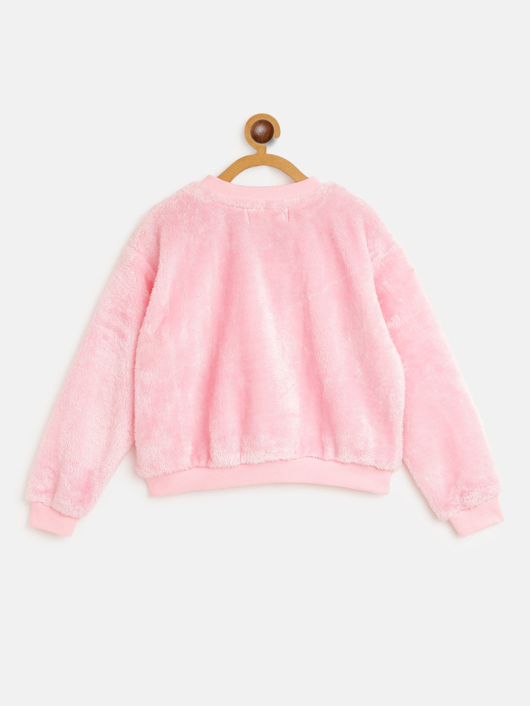 Girls Pink Fur Sweatshirt