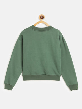Girls Green MERRY CHRISTMAS Print Sweatshirt