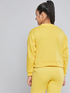 Girls Yellow Fleece GIRL Sweatshirt