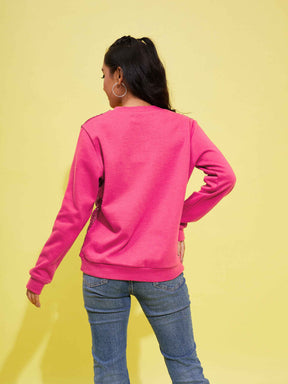 Pink Front Sequence Overiszed Sweatshirt-Noh.Voh