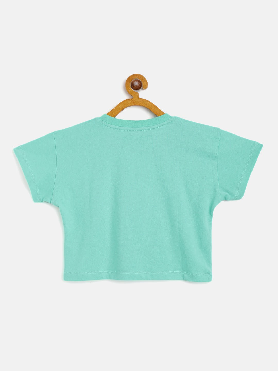 Girls Green What Crop T-Shirt