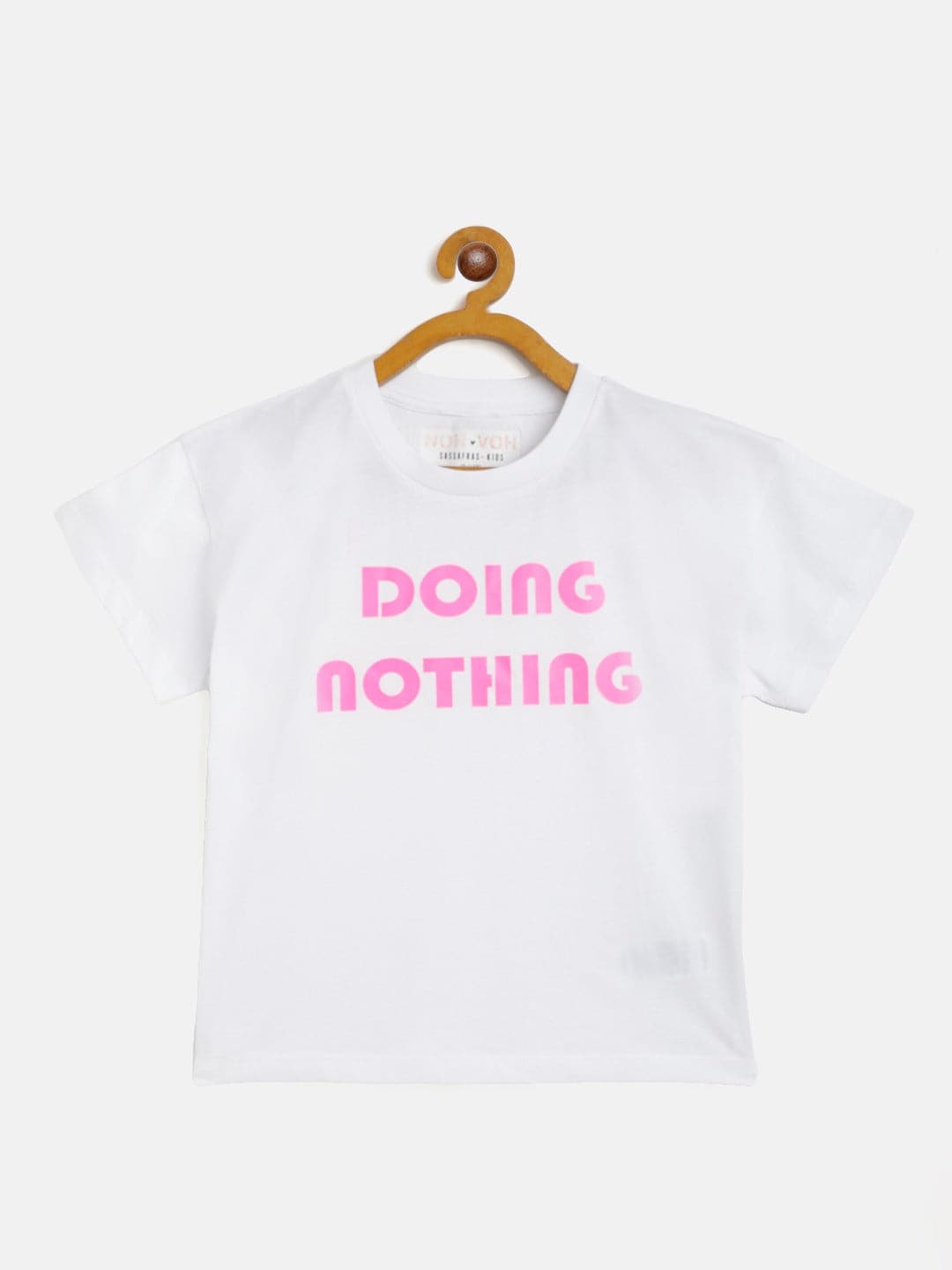Girls White Doing-Nothing T-Shirt-Girls T-Shirts-SASSAFRAS