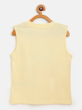 Girls Yellow Adventure Sleeveless T-Shirt