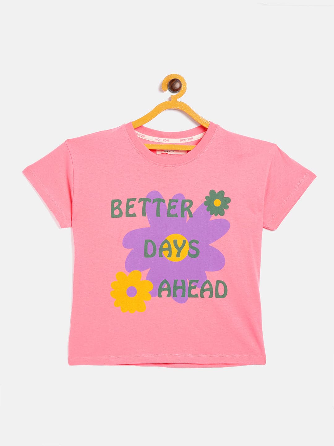 Girls Pink Better Days Ahead T-Shirt-Girls T-Shirts-SASSAFRAS