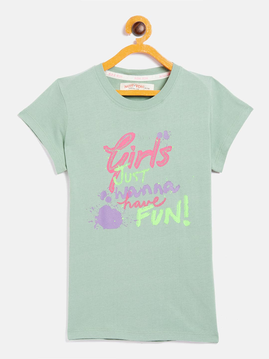 Girls Olive Girls Just Wanna Have Fun T-Shirt-Girls T-Shirts-SASSAFRAS
