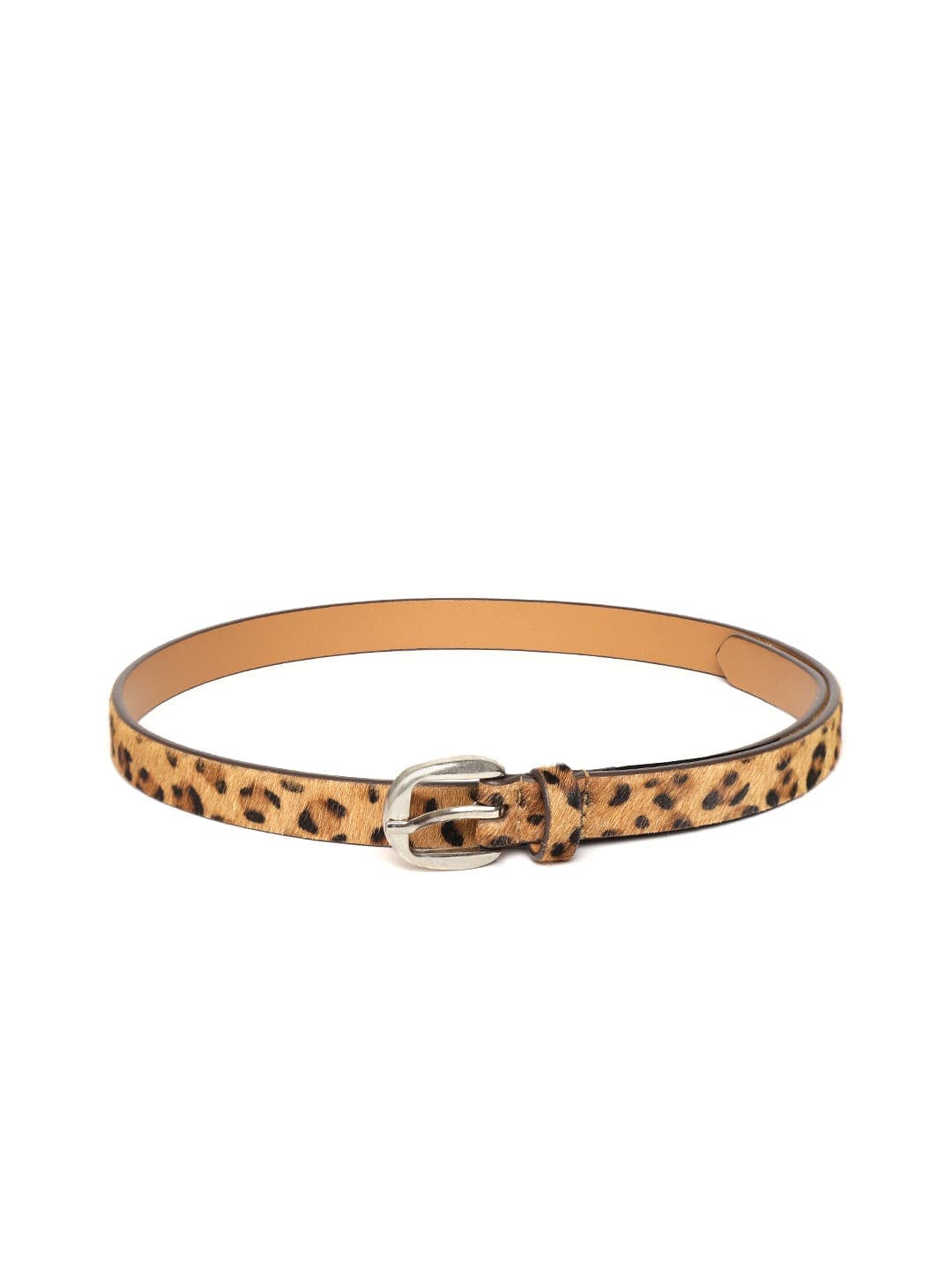 Leopard Hari-On Slim Leather Belt-Belts-SASSAFRAS