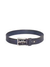 Blue Broad Gunmetal Studded Leather Belt-Belts-SASSAFRAS