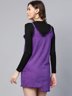 Purple Denim Short Slip Dress