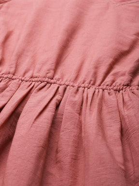 Baked Pink Schiffli V-Neck Skater Dress